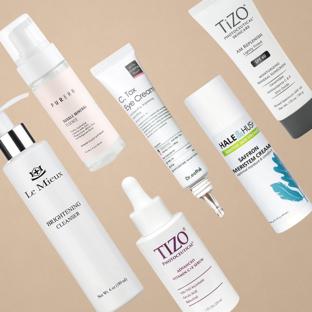 morning skincare routine with six professional-grade products